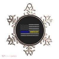 Thin Blue Gold Line Police Dispatcher Flag Ornament thumb 0