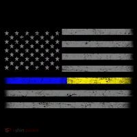 Thin Blue Gold Line Police Dispatcher Flag Women's Tank Top thumb 5