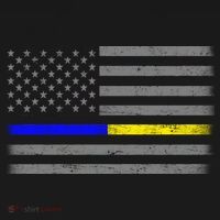 Thin Blue Gold Line Police Dispatcher Flag Toddler T-Shirt thumb 4