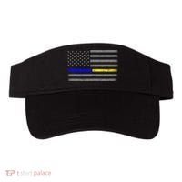 Thin Blue Gold Line Police Dispatcher Flag Visor thumb 0