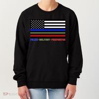 Thin Blue Green Red Lines Police Military Firefighter Women's Sweatshirt thumb 0