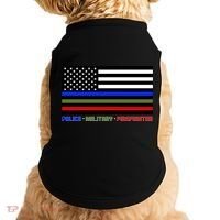 Thin Blue Green Red Lines Police Military Firefighter Doggie Tank thumb 0