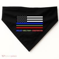 Thin Blue Green Red Lines Police Military Firefighter USA-Made Doggie Bandana thumb 0