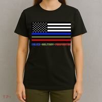 Thin Blue Green Red Lines Police Military Firefighter T-Shirt thumb 4
