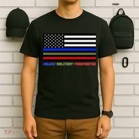 Thin Blue Green Red Lines Police Military Firefighter T-Shirt thumb 6