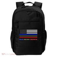 Thin Blue Green Red Lines Police Military Firefighter Backpack thumb 0