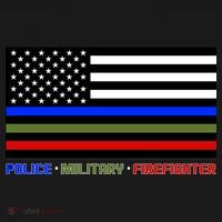 Thin Blue Green Red Lines Police Military Firefighter Backpack thumb 2
