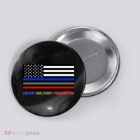 Thin Blue Green Red Lines Police Military Firefighter Button thumb 0