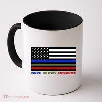 Thin Blue Green Red Lines Police Military Firefighter Coffee Mug thumb 0