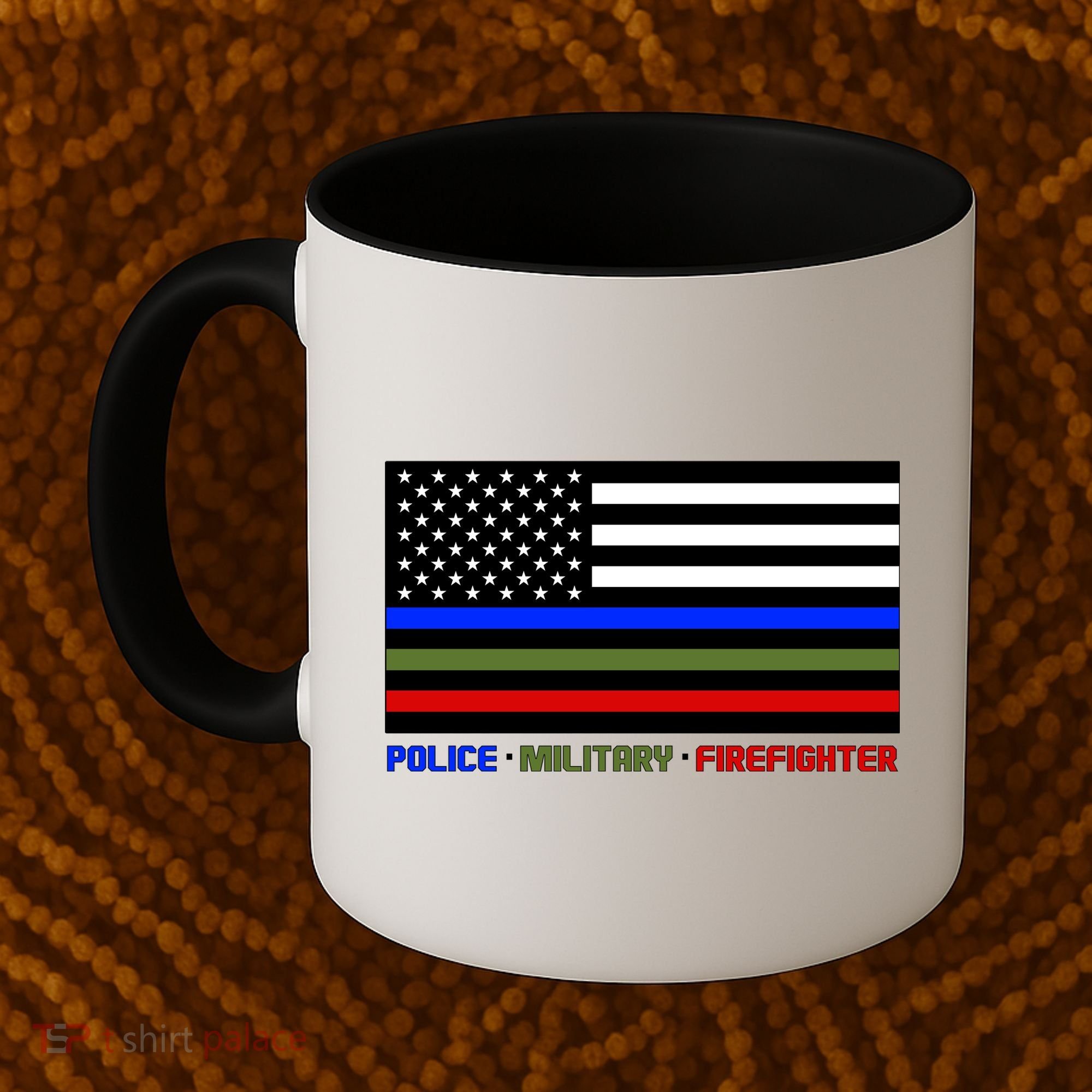 Thin Blue Green Red Lines Police Military Firefighter Coffee Mug