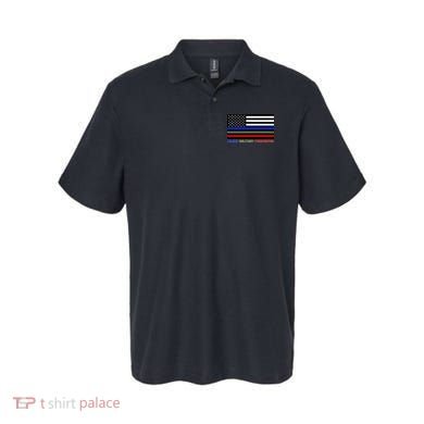 Thin Blue Green Red Lines Police Military Firefighter Polo