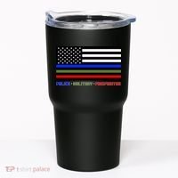 Thin Blue Green Red Lines Police Military Firefighter Tumbler thumb 0