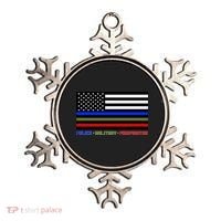 Thin Blue Green Red Lines Police Military Firefighter Ornament thumb 0