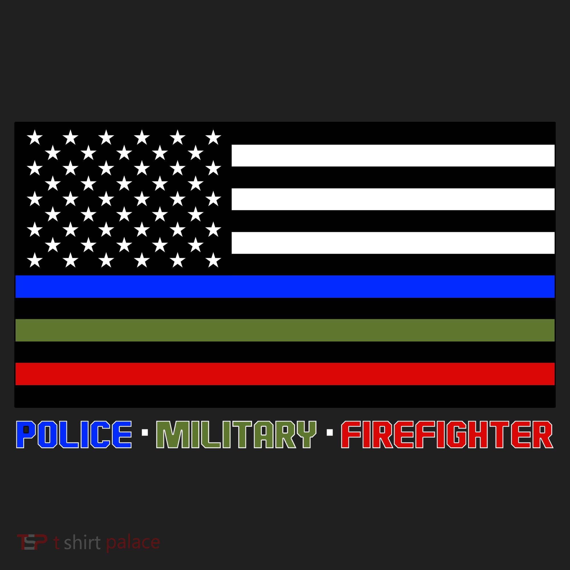 Thin Blue Green Red Lines Police Military Firefighter Hat