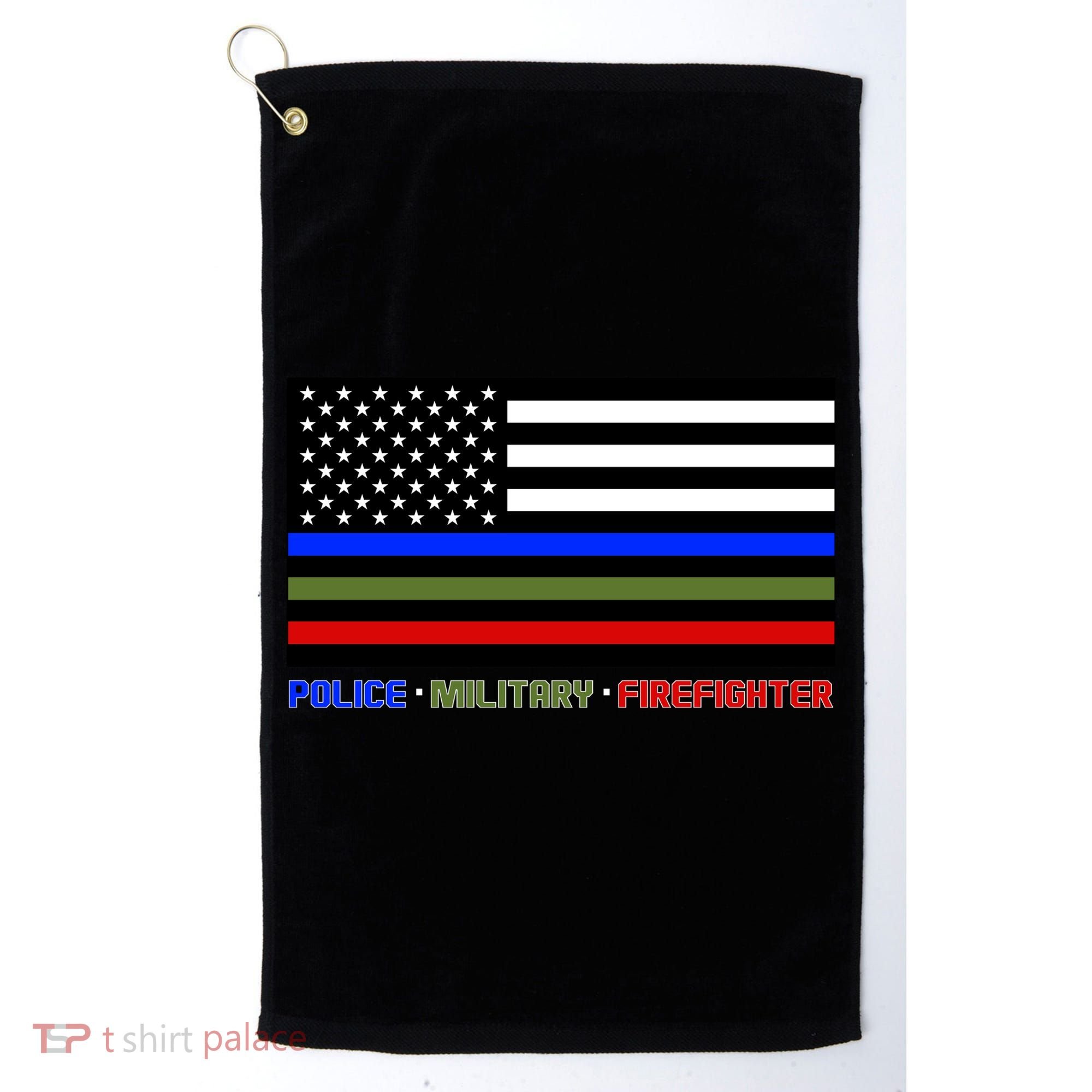 Thin Blue Green Red Lines Police Military Firefighter Golf Towel