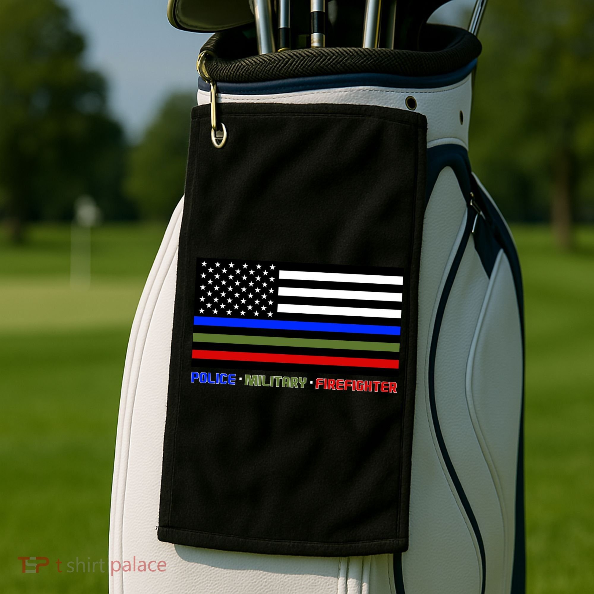 Thin Blue Green Red Lines Police Military Firefighter Golf Towel