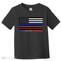 Thin Blue Green Red Lines Police Military Firefighter Toddler T-Shirt thumb 0