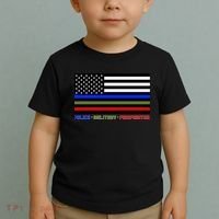 Thin Blue Green Red Lines Police Military Firefighter Toddler T-Shirt thumb 2