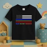 Thin Blue Green Red Lines Police Military Firefighter Toddler T-Shirt thumb 3