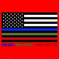 Thin Blue Green Red Lines Police Military Firefighter Santa Hat thumb 1