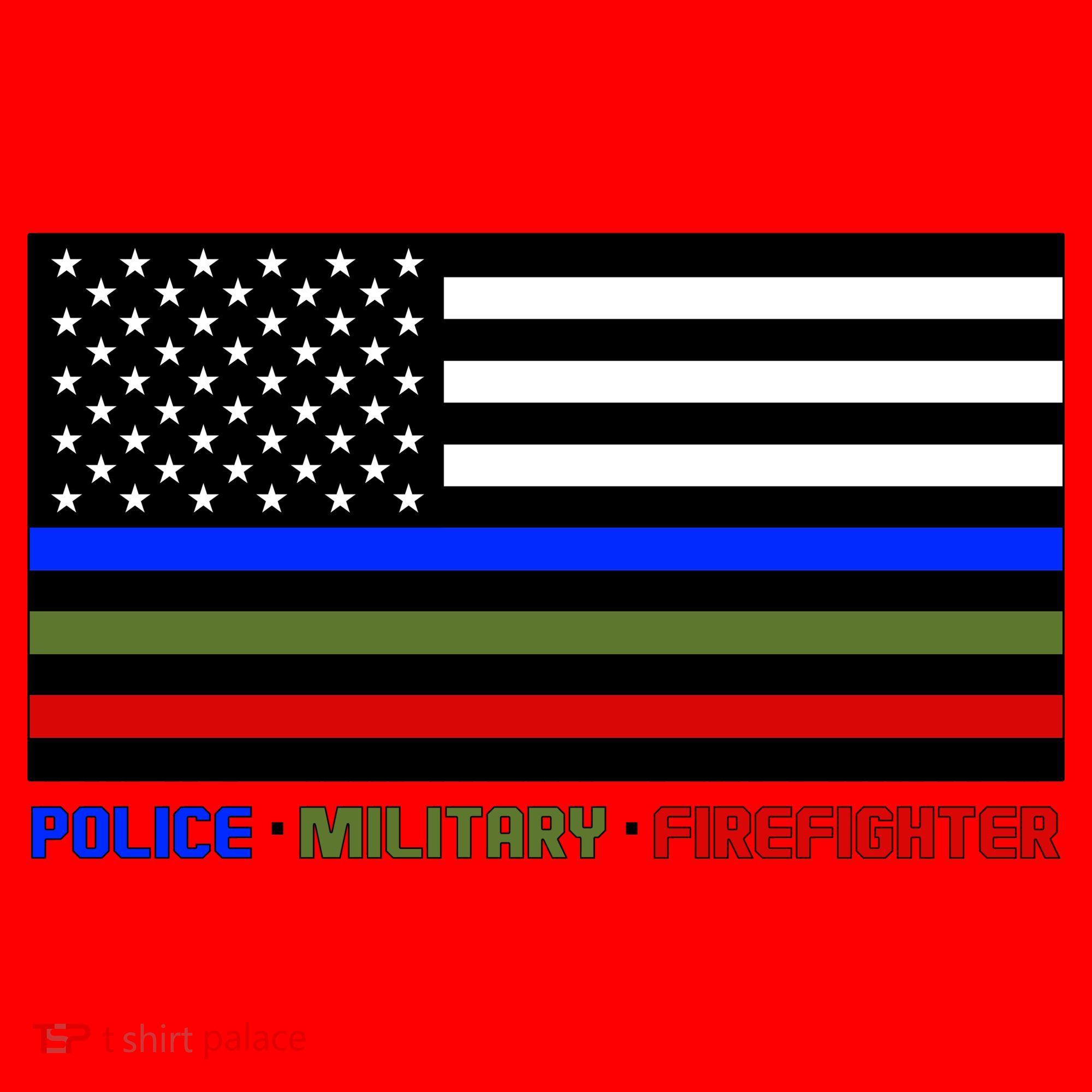 Thin Blue Green Red Lines Police Military Firefighter Santa Hat