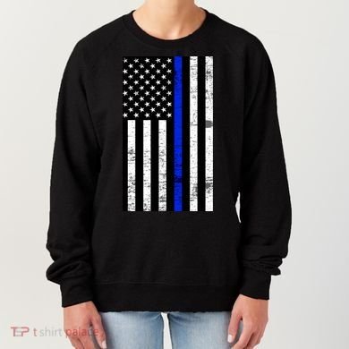 Thin Blue Line American Flag Women's Sweatshirt