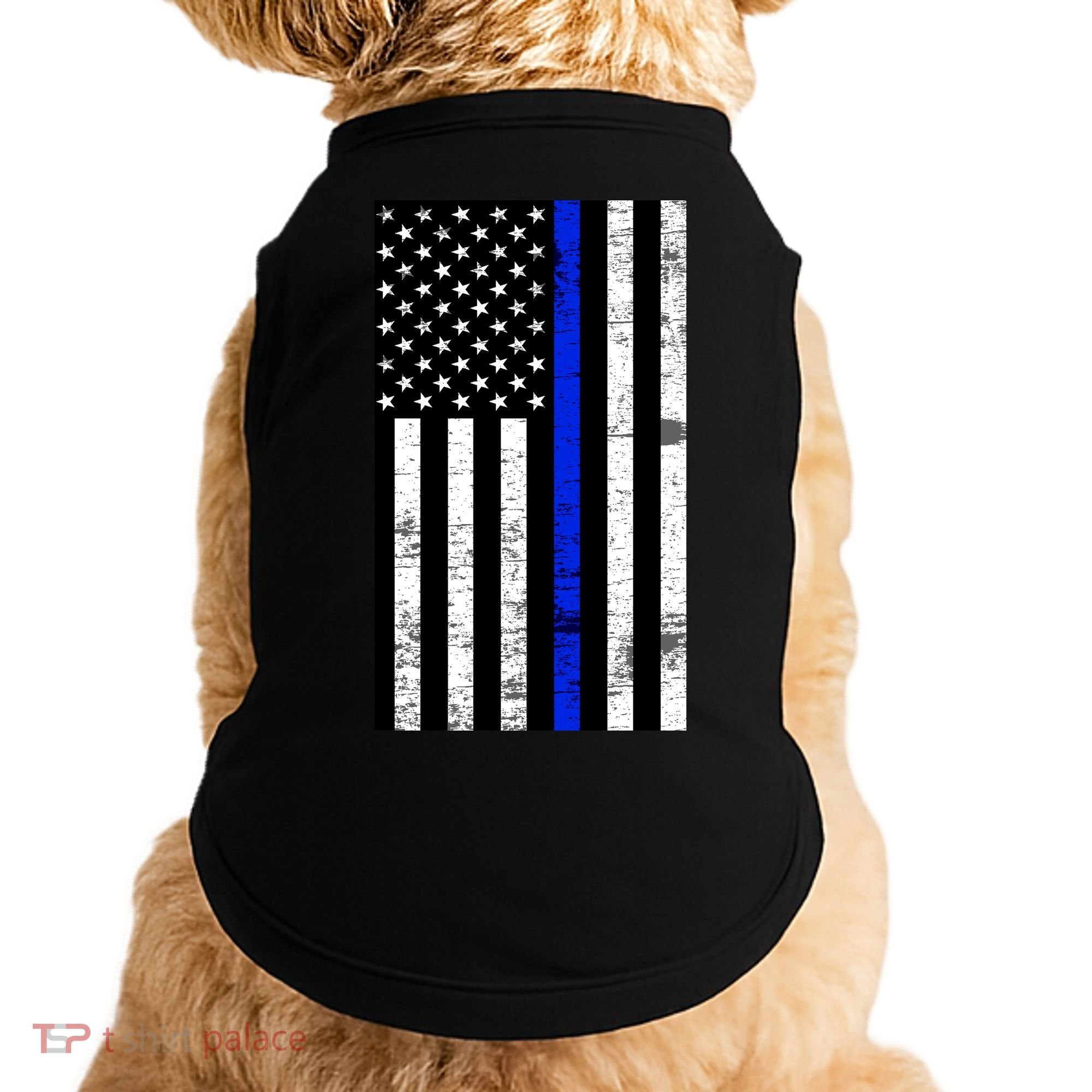 Thin Blue Line American Flag Doggie Tank