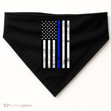 Thin Blue Line American Flag USA-Made Doggie Bandana