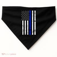 Thin Blue Line American Flag USA-Made Doggie Bandana thumb 0