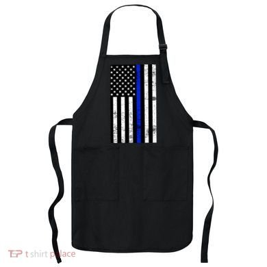 Thin Blue Line American Flag Apron