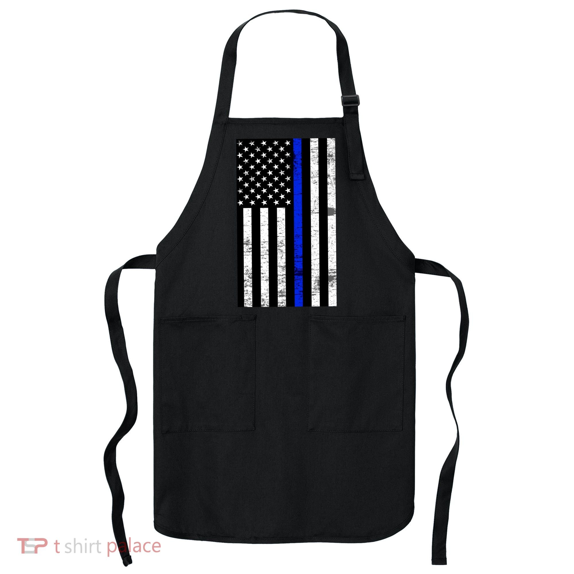Thin Blue Line American Flag Apron