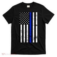 Thin Blue Line American Flag T-Shirt thumb 0