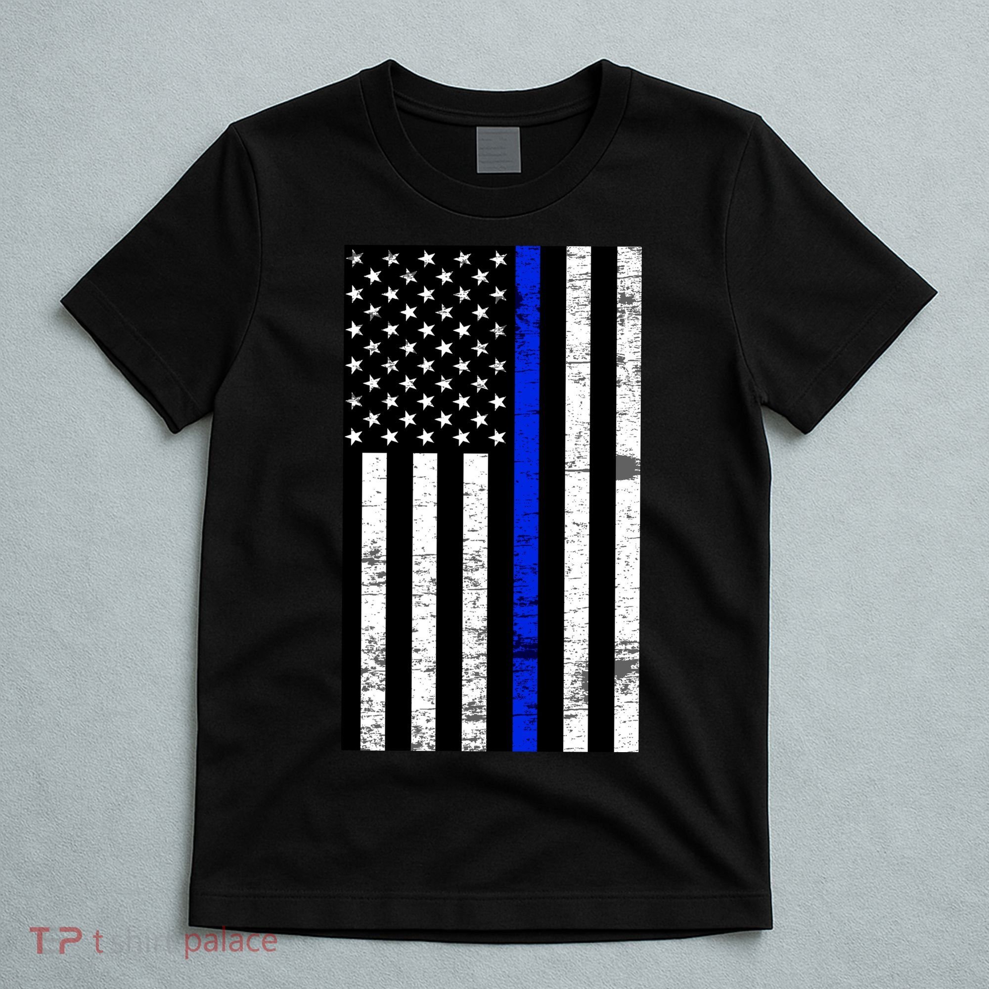 Thin Blue Line American Flag T-Shirt