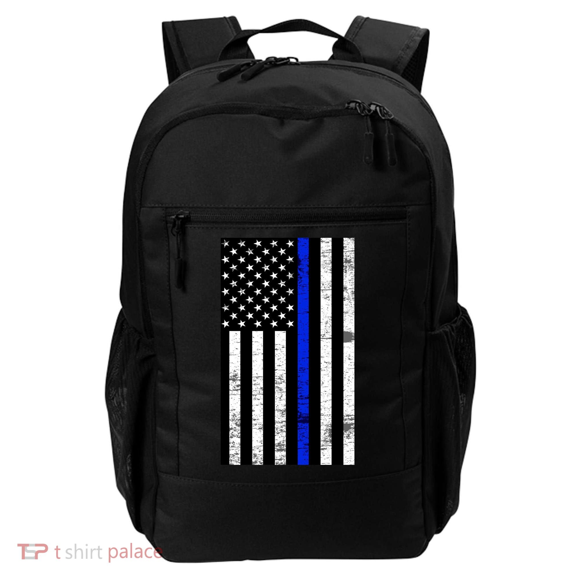 Thin Blue Line American Flag Backpack