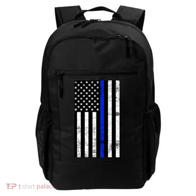 Thin Blue Line American Flag Backpack