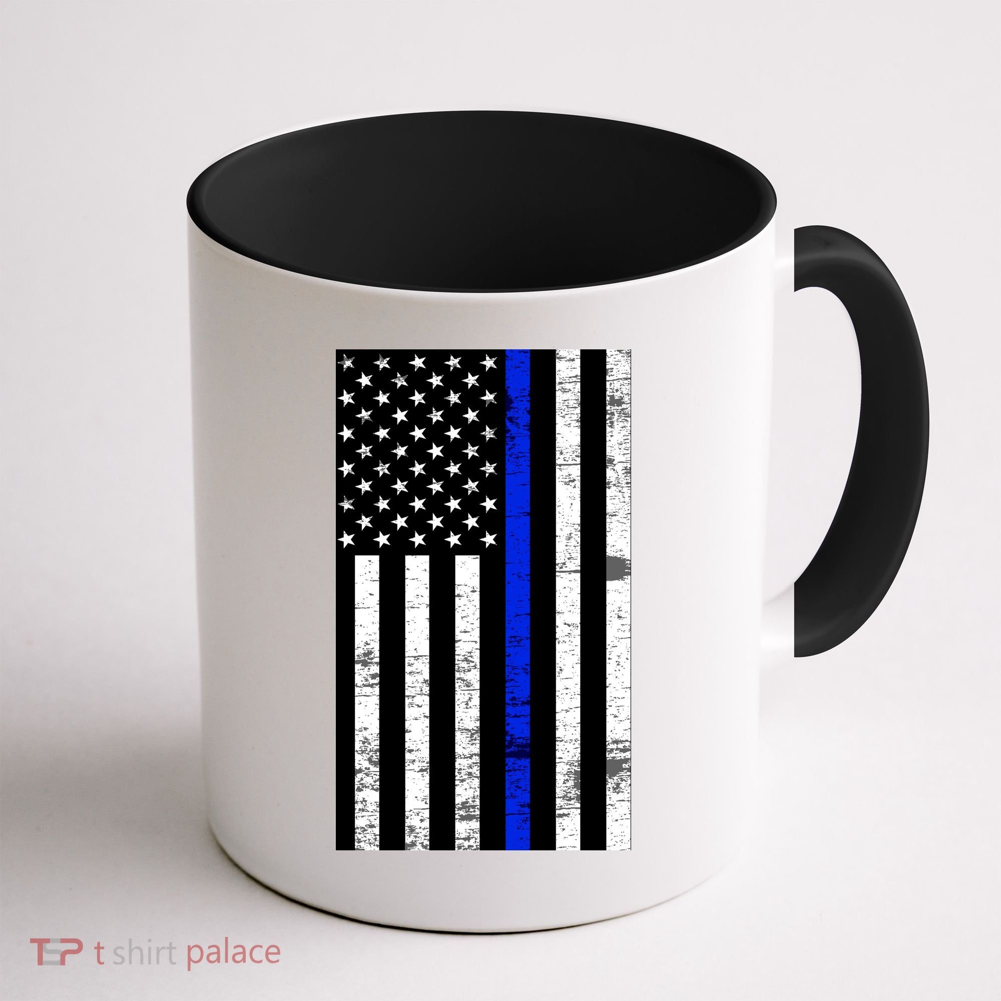 Thin Blue Line American Flag Coffee Mug