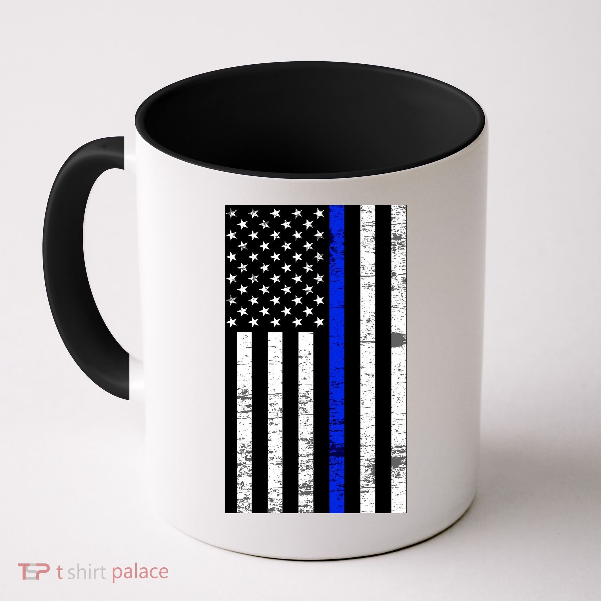Thin Blue Line American Flag Coffee Mug