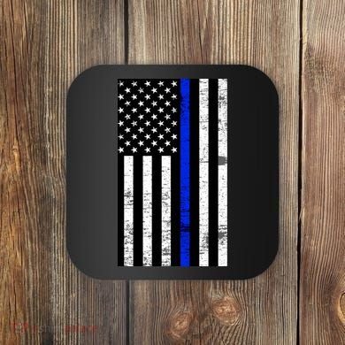 Thin Blue Line American Flag Coaster