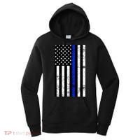 Thin Blue Line American Flag Women's Hoodie thumb 0