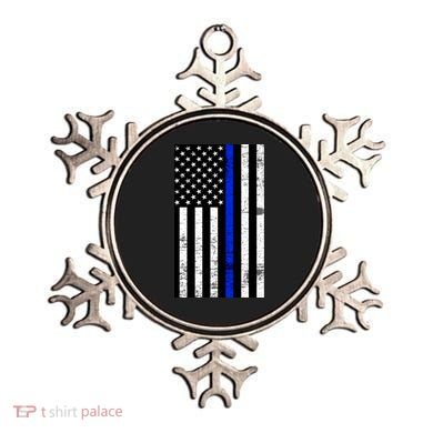 Thin Blue Line American Flag Ornament