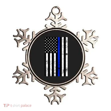Thin Blue Line American Flag Ornament