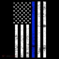 Thin Blue Line American Flag Ornament thumb 1