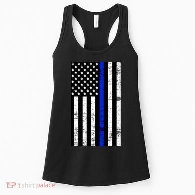 Thin Blue Line American Flag Women's Tank Top