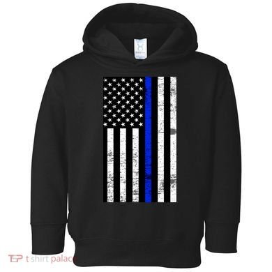 Thin Blue Line American Flag Toddler Hoodie