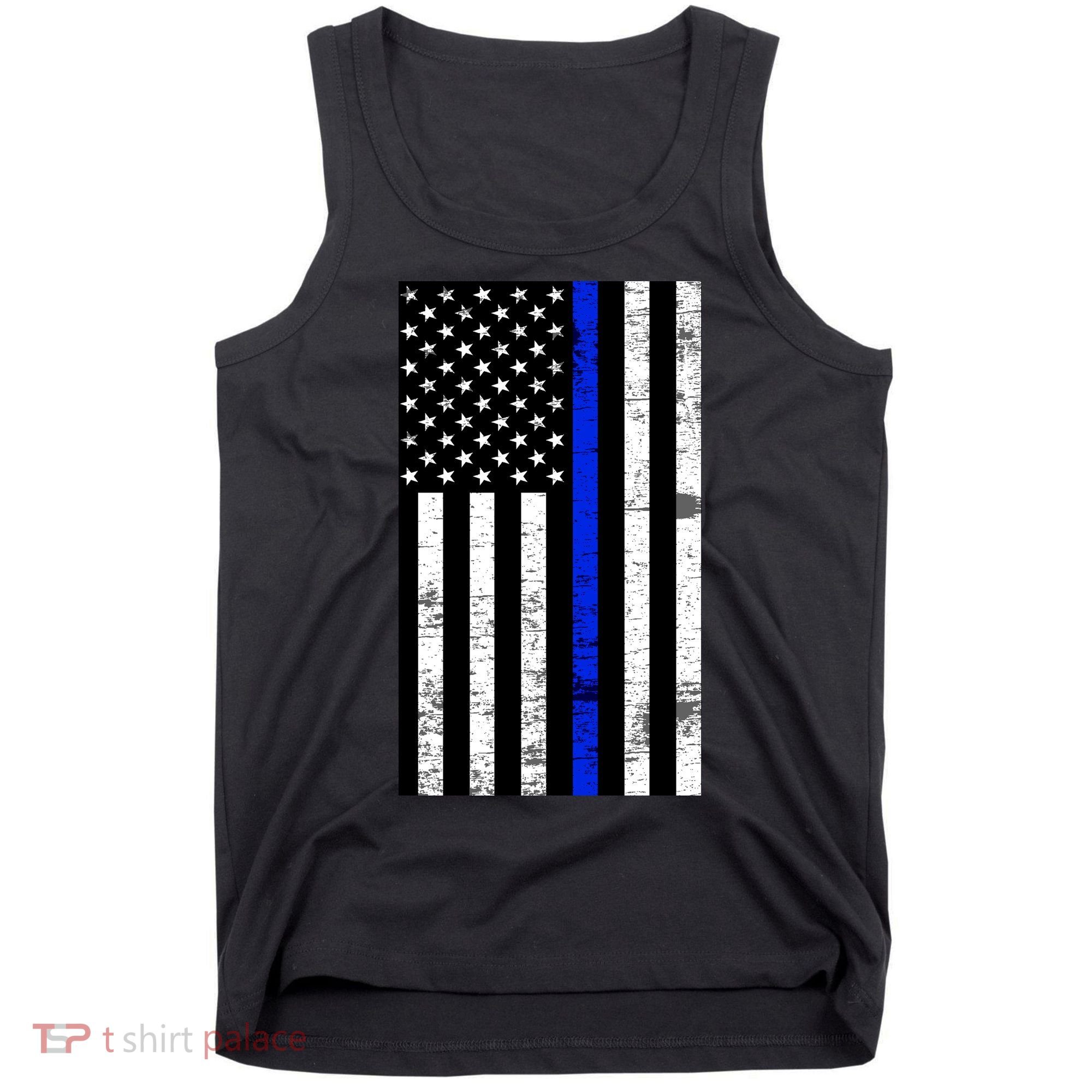 Thin Blue Line American Flag Tank Top