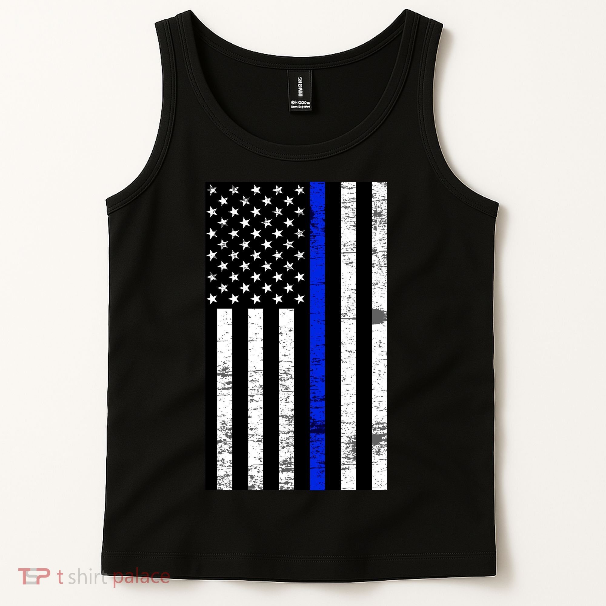 Thin Blue Line American Flag Tank Top