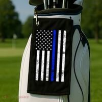 Thin Blue Line American Flag Golf Towel thumb 2