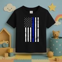 Thin Blue Line American Flag Toddler T-Shirt thumb 3