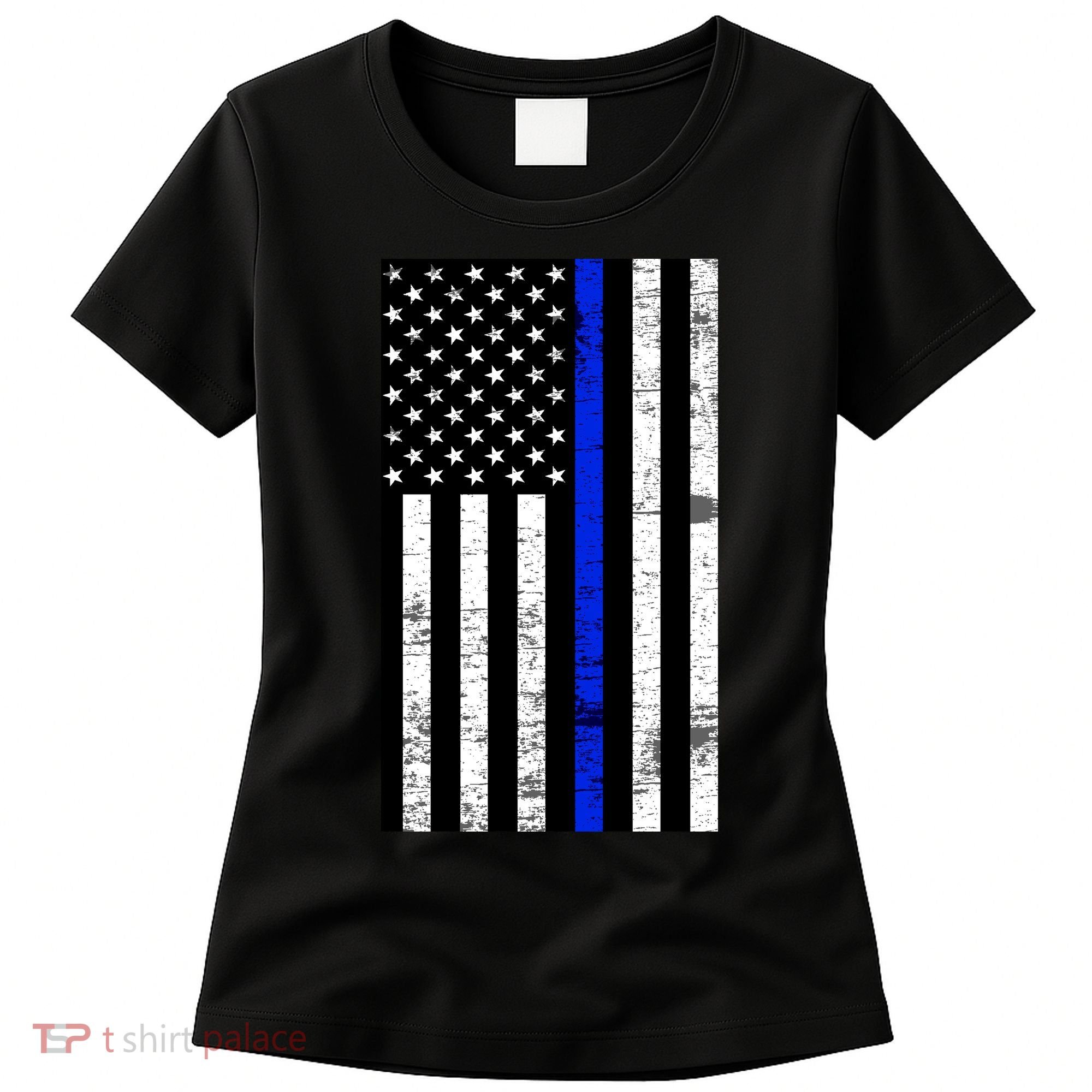 Thin Blue Line American Flag Women's T-Shirt
