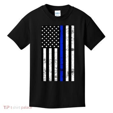 Thin Blue Line American Flag Kids T-Shirt